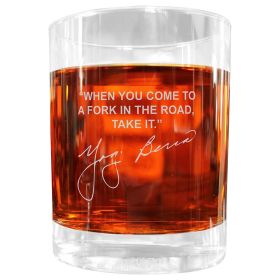 Yogi Berra Famous Quote Italian Crystal Whiskey Glass