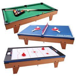 3-in-1 Air Hockey Ping Pong Billiard Multifunctional Sports Table