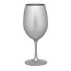 Designer Metallic Silver Color Acrylic Wine Glasses Set of 4 (20oz), Premium Quality Unbreakable Stemmed Acrylic Wine Glasses for All Purpose Red or W