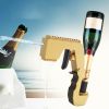 Champagne Gun; Golden Beer Opener Sprayer with Champagne Stopper; Reusable Adjustable Bottle Openers Alchol Drinking Prop Gun Suitable for Birthday Pa