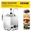 VEVOR Cheese Dispenser with Pump, 2.6Qt Capacity Nacho Cheese Warmer with Pump, 650W Hot Fudge Warmer, Stainless Steel Hot Cheese Dispenser for Hot Fu