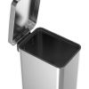 13.2 Gallon Trash Can, Stainless Steel Step On Slim Kitchen Trash Can, Silver