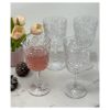 Designer Acrylic Paisley Clear Wine Glasses Set of 4 (13oz), Premium Quality Unbreakable Stemmed Acrylic Wine Glasses for All Purpose Red or White Win