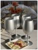 Designer Metallic Silver Color Acrylic Wine Glasses Set of 4 (20oz), Premium Quality Unbreakable Stemmed Acrylic Wine Glasses for All Purpose Red or W