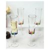 Designer Acrylic Oval Halo Rainbow Champagne Flutes Set of 4 (4oz), Premium Quality Unbreakable Stemmed Acrylic Champagne Flutes for All Champagnes