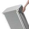 13.2 Gallon Trash Can, Stainless Steel Step On Slim Kitchen Trash Can, Silver