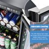 Premium 15-inch Mini Beverage Refrigerator / Wine Cooler - Built-in & Freestanding, 120 Cans, Adjustable Shelves, LED Lighting, Quiet, ETL Certified