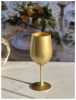 Designer Metallic Gold Color Acrylic Wine Glasses Set of 4 (12oz), Premium Quality Unbreakable Stemmed Acrylic Wine Glasses for All Purpose Red or Whi