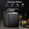 Portable Countertop Ice Maker Machine; 33lbs/24H; 9 Bullet Ice Cubes Self-Cleaning; Two Cube Sizes; LED Indicator; with Ice Scoop & Basket (Black)