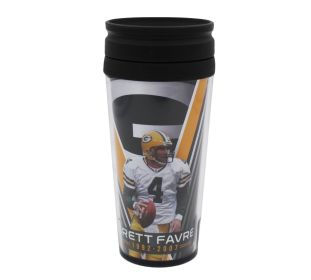 Brett Favre Green Bay Packers Career Highlights Green Tumbler with Lid