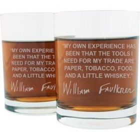 William Faulkner Famous Italian Crystal Whiskey Glass