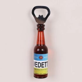 1pc Magnetic Beer Bottle Opener - Perfect Housewarming, Birthday, and Men's Gift - Easy to Use and Stylish (Color: Vedett, Material: Polypropylene + Magnet)