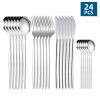 24pcs/Set Stainless Steel Cutlery; Portuguese Cutlery Spoon; Western Cutlery Set